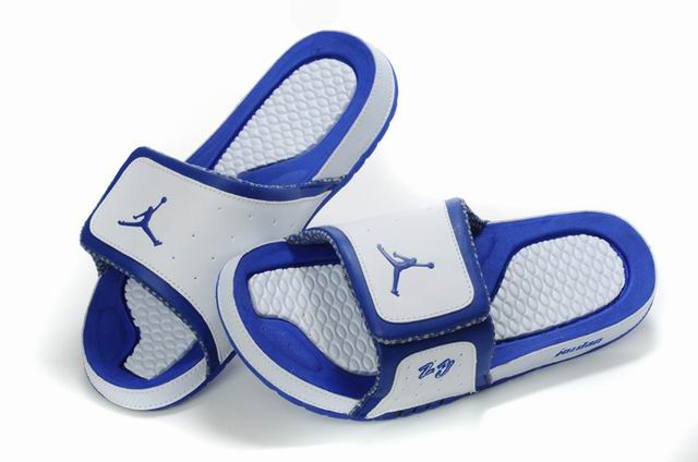 Air Jordan 10 Slipper White Blue - Click Image to Close