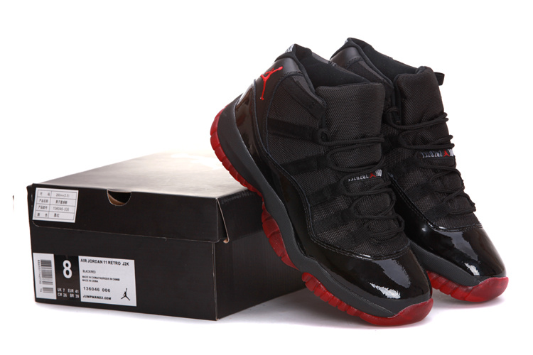 all black and red jordan 11