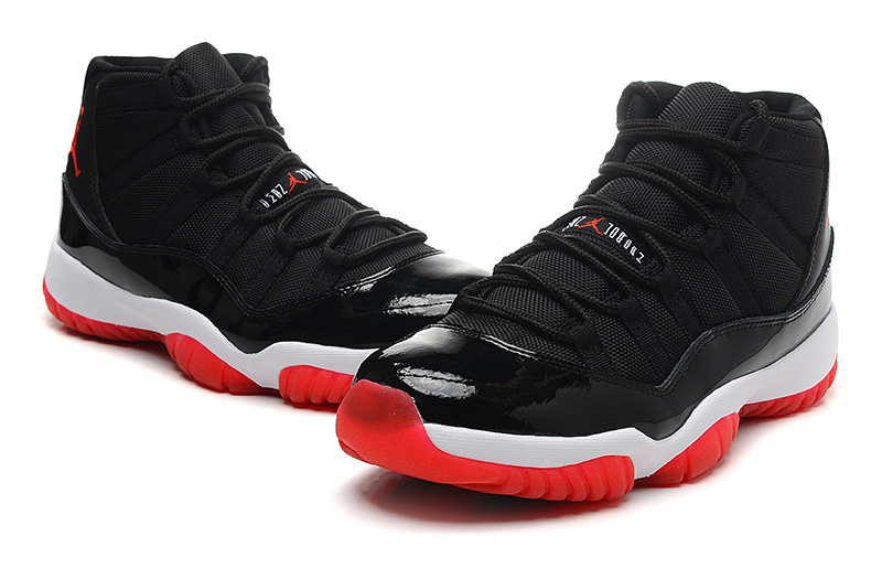 Air Jordan 11 High Black White Red Shoes - Click Image to Close
