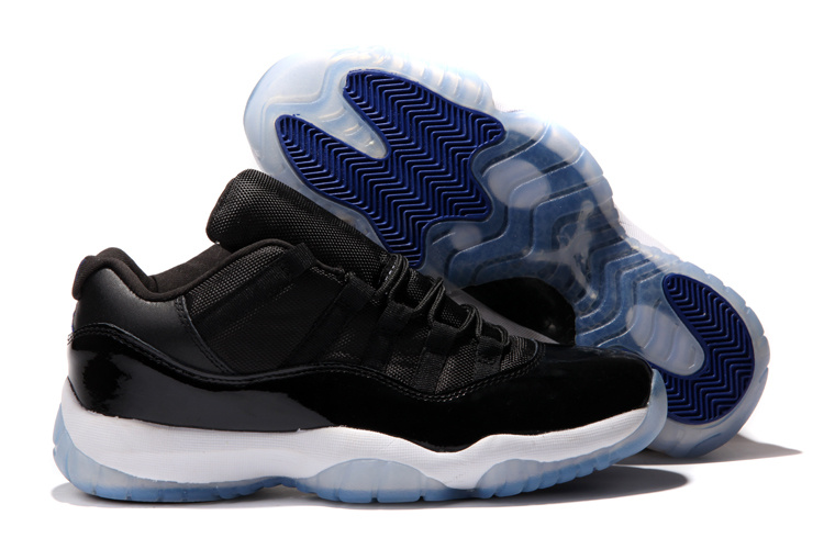 Air Jordan 11 Low Black White Blue Shoes - Click Image to Close