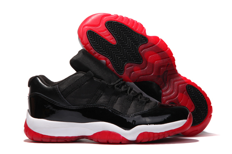 Air Jordan 11 Low Black White Red Shoes