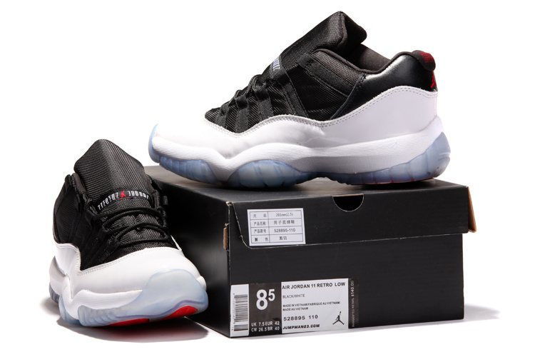 Air Jordan 11 Low Black White Shoes - Click Image to Close