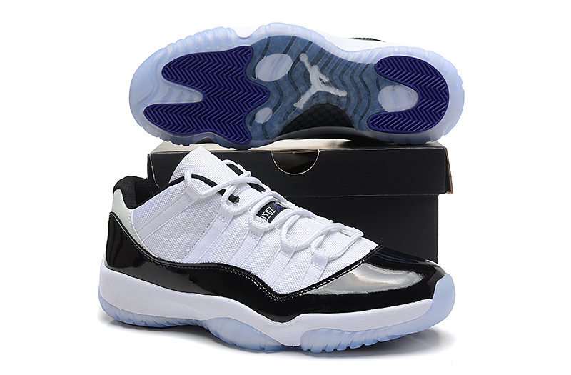 Air Jordan 11 Low White Black Blue For Women