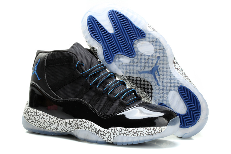 Air Jordan 11 Midnight Crack Black Blue Shoes - Click Image to Close