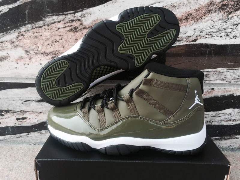 Air Jordan 11 Olive Green Shoes - Click Image to Close