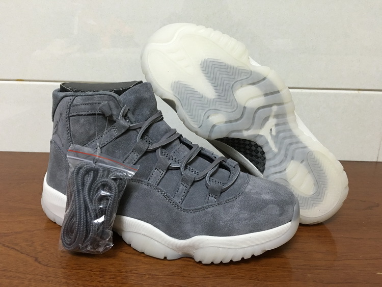 Air Jordan 11 PRM Grey Suede Shoes