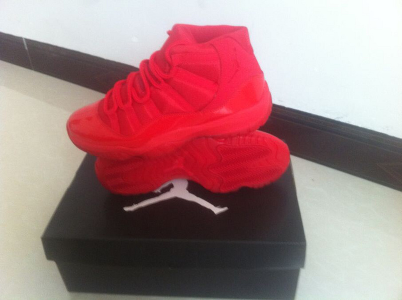 Air Jordan 11 Retro All Red Shoes - Click Image to Close