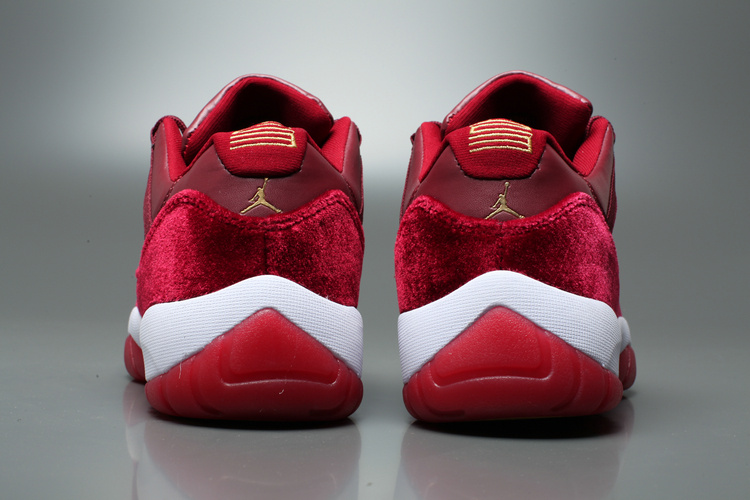 Air Jordan 11 Velvet Heriess Low Wine Red White Shoes - Click Image to Close