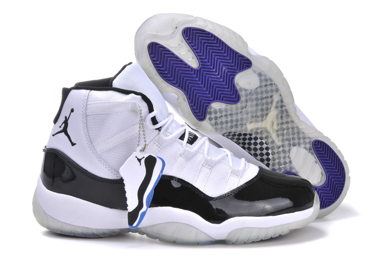 New Arrival Jordan 11 White Black Blue Shoes With Built in New Arrival Cushion