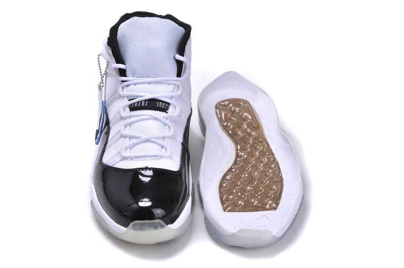 New Arrival Jordan 11 White Black Blue Shoes With Built in New Arrival Cushion - Click Image to Close