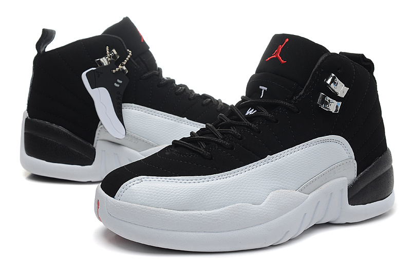 Air Jordan 12 Black White For Women - Click Image to Close