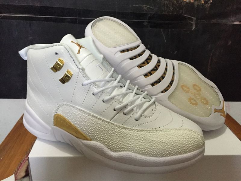 2016 Air Jordan 12 OVO White Gold Shoes