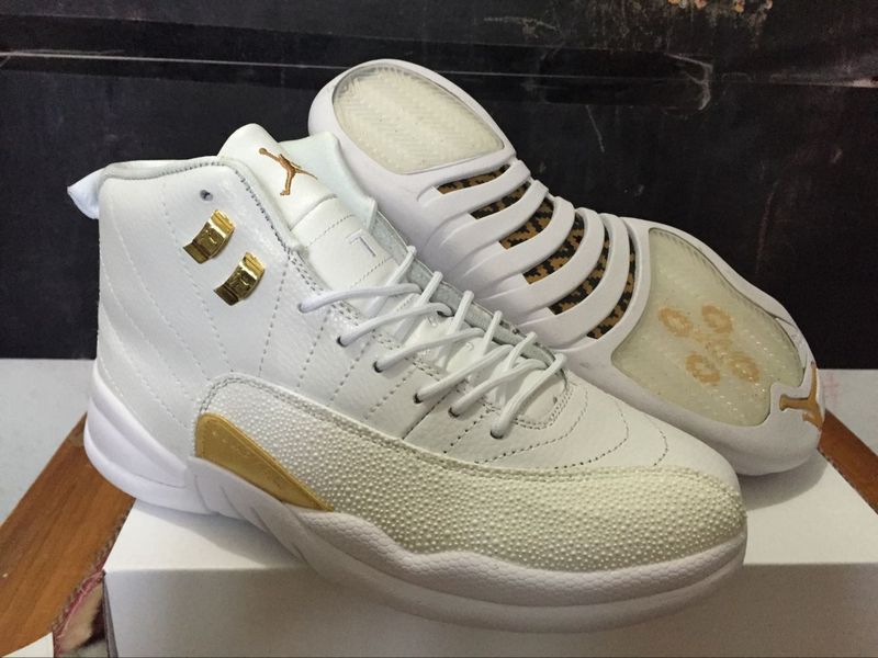 2016 Air Jordan 12 OVO White Gold Shoes - Click Image to Close