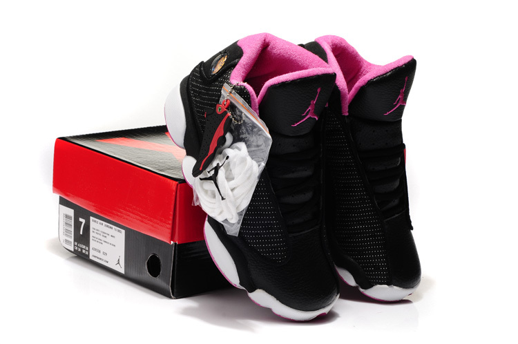 Air Jordan 13 Hardback Black Pink White Shoes - Click Image to Close