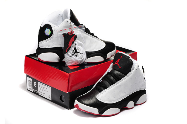 Air Jordan 13 Hardback White Black Red Shoes - Click Image to Close