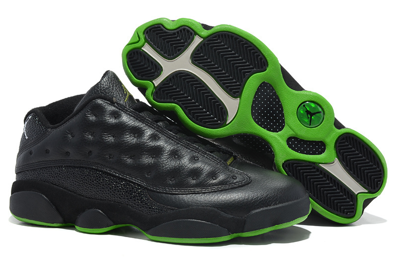 New Arrival Jordan 13 Low Black Green Shoes - Click Image to Close