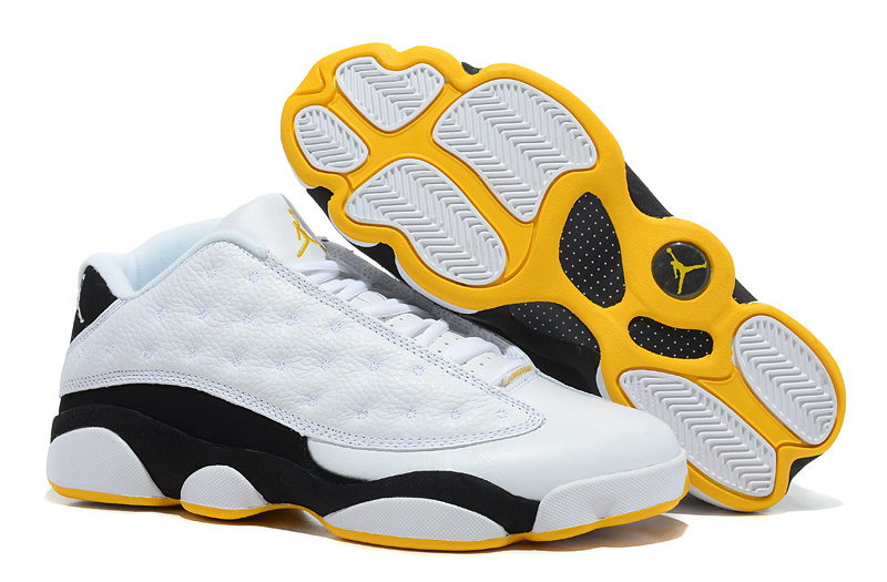 New Arrival Jordan 13 Low White Black Yellow Shoes - Click Image to Close