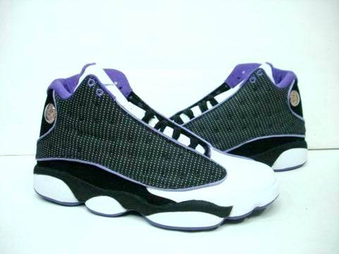 Classic Air Jordan 13 Black White Purple