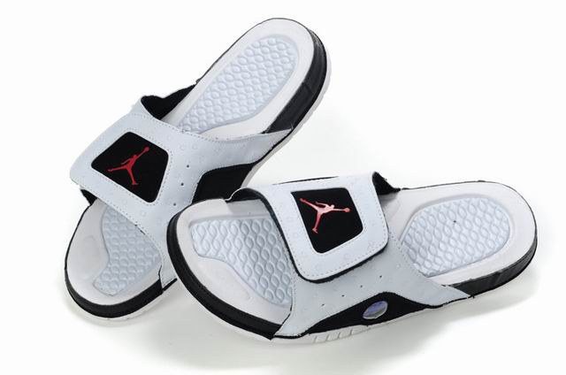 Air Jordan 13 Slipper White Black Red - Click Image to Close