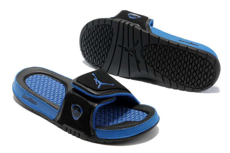 Air Jordan Hydro 14 Black Blue - Click Image to Close