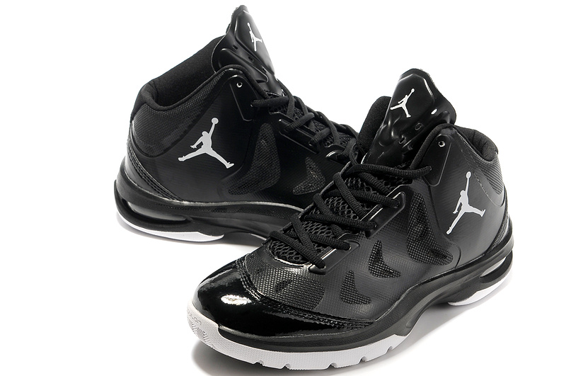 2012 Olympic Jordan Shoes Black White Logo - Click Image to Close