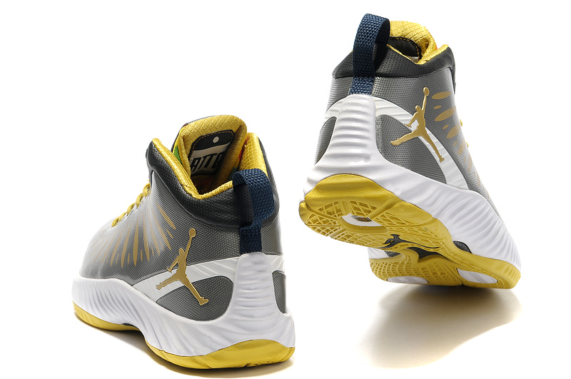 2012 Olympic Jordan Shoes Grey Yellow White - Click Image to Close