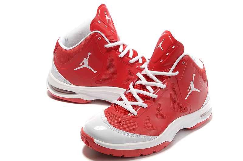 2012 Olympic Jordan Shoes White Red - Click Image to Close