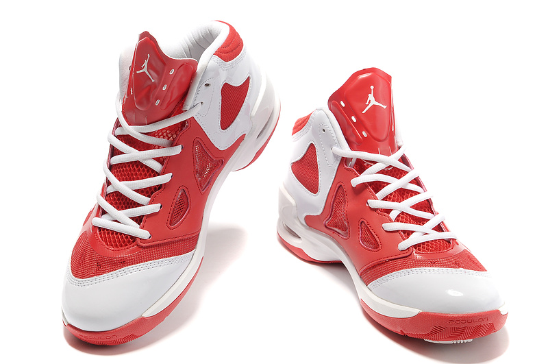 2012 Olympic Jordan Shoes White Red - Click Image to Close