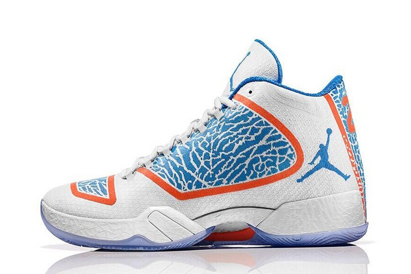 Air Jordan 29 White Blue Orange Shoe - Click Image to Close