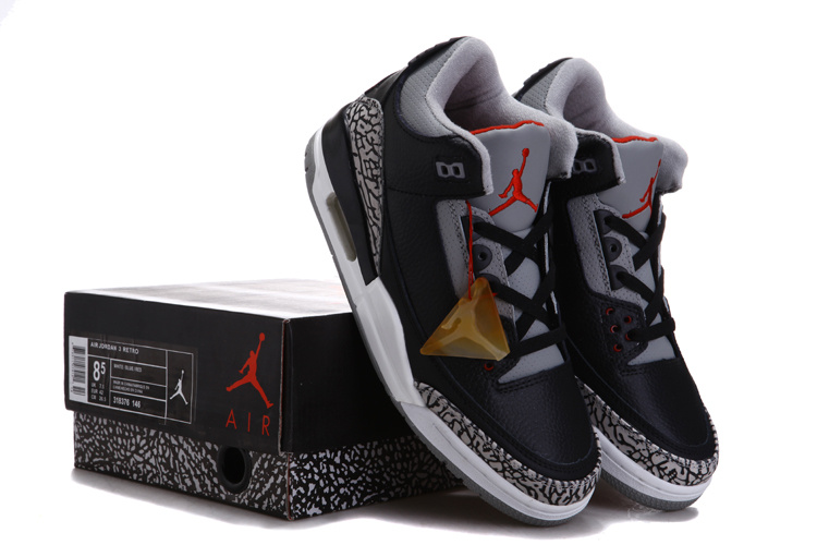 Air Jordan 3 Chalcedoney Edition Black Grey Cement - Click Image to Close