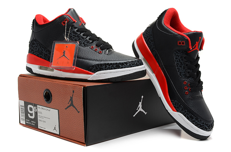 2013 Jordan 3 Hardback Black Red White Shoes - Click Image to Close