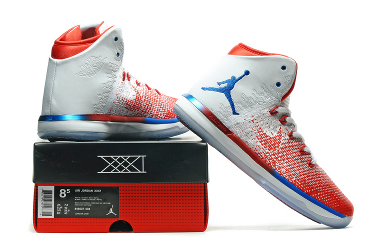 Air Jordan 31 White Red Blue Shoes - Click Image to Close