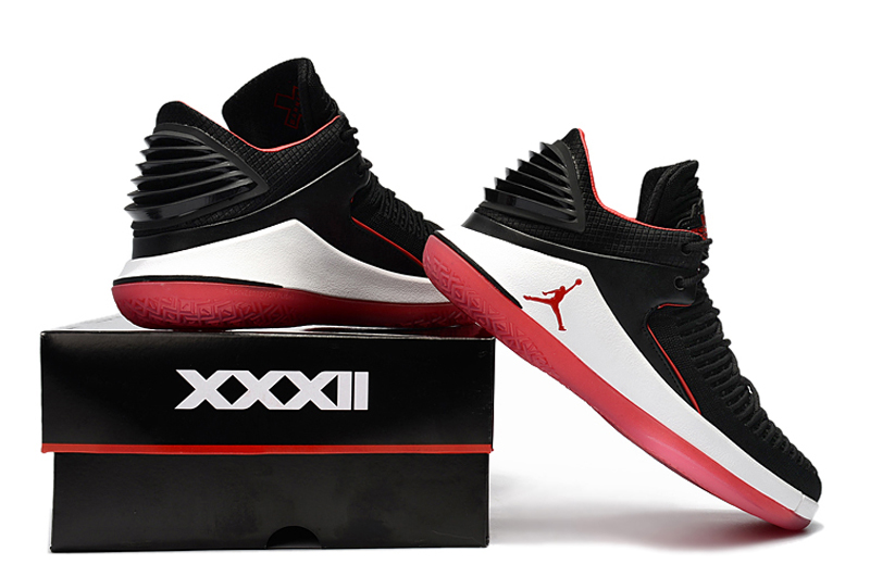 Air Jordan 32 Low Black Red White Shoes - Click Image to Close