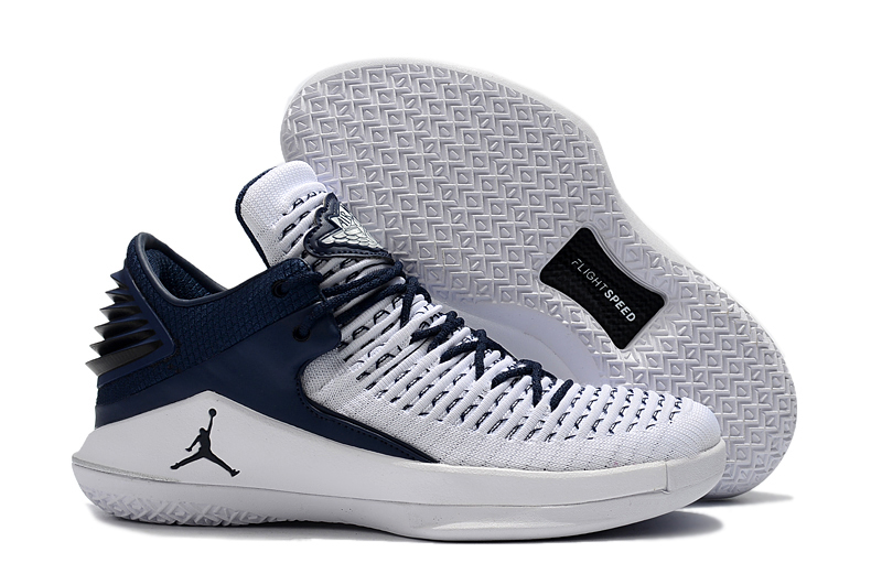 Air Jordan 32 White Deep Blue Shoes - Click Image to Close