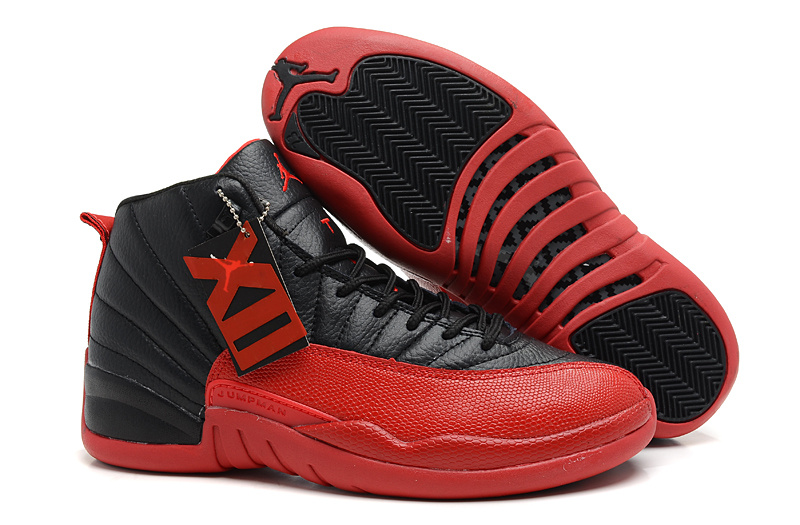 2013 Jordan 12 Hardback Black Red Shoes