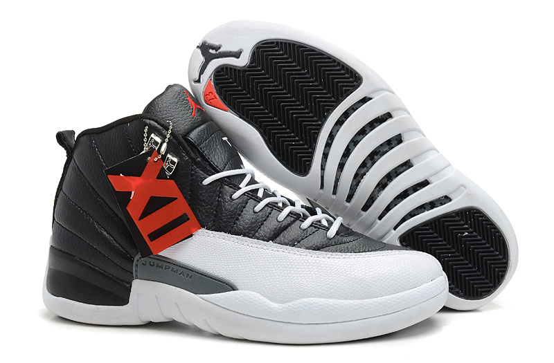 2013 Jordan 12 Hardback Black White Shoes