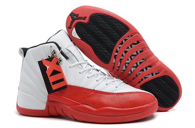 2013 Jordan 12 Hardback White Red Shoes
