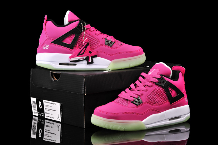 New Arrival Jordan 4 Midnigh Pink Black White For Women