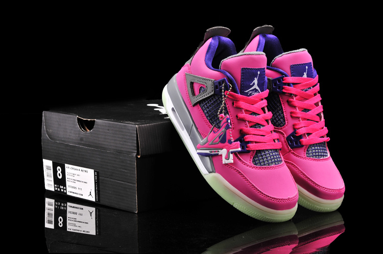 New Arrival Jordan 4 Midnigh Red Black Blue For Women