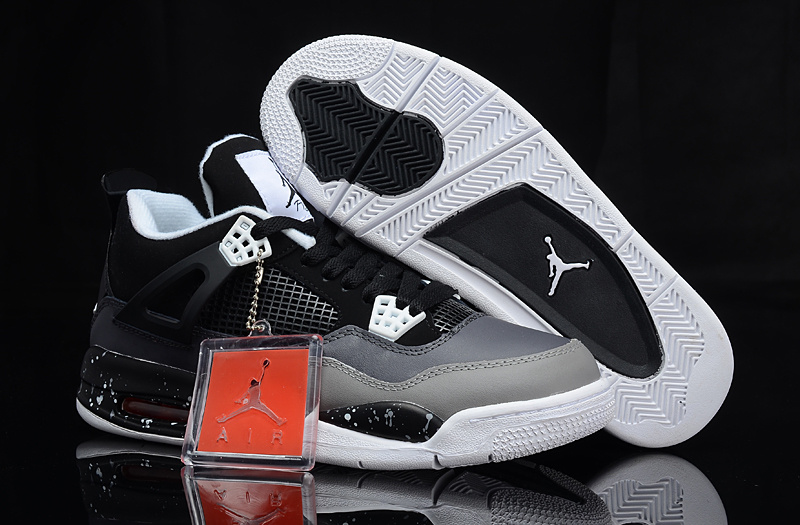 Air Jordan 4 Oreo Black Grey Shoes - Click Image to Close