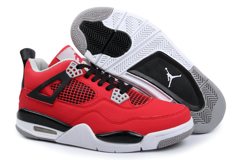 2013 Jordan 4 Red Black White Shoes