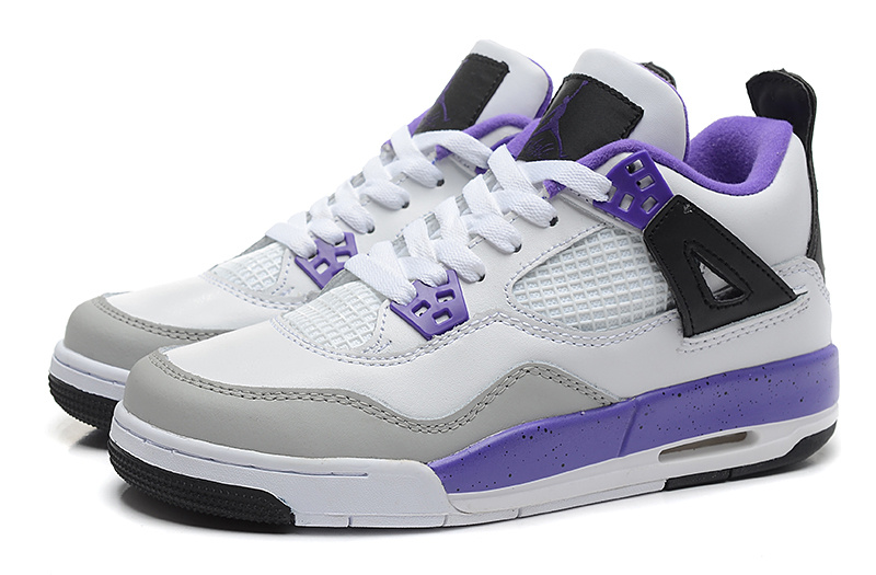 Air Jordan 4 Retro White Purple For Women - Click Image to Close