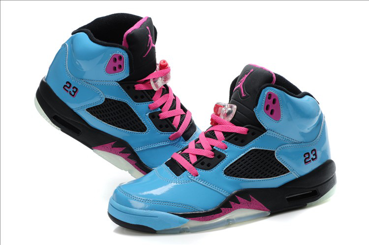 Jordan 5 Retro Blue Black Shoes - Click Image to Close