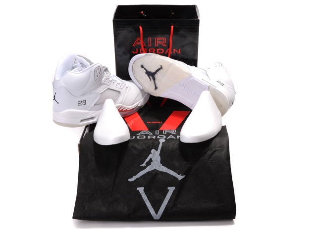 Air Jordan 5 Hardcover Box All White - Click Image to Close