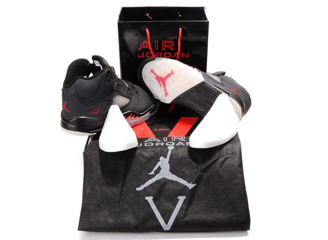 Air Jordan 5 Hardcover Box Black White Red - Click Image to Close