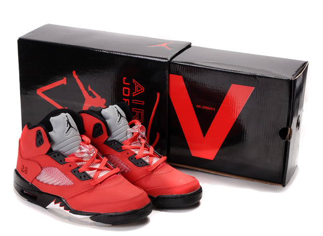 Air Jordan 5 Hardcover Box Red Black White - Click Image to Close