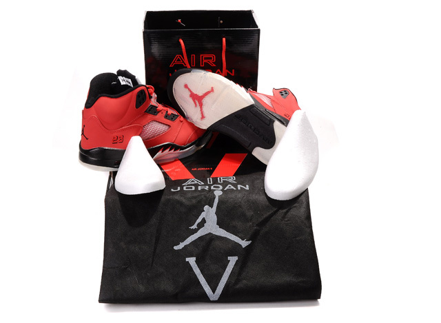 Air Jordan 5 Hardcover Box Red Black White - Click Image to Close