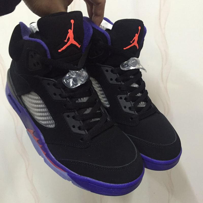 Air Jordan 5 Retro Raptors Black Purple Shoes