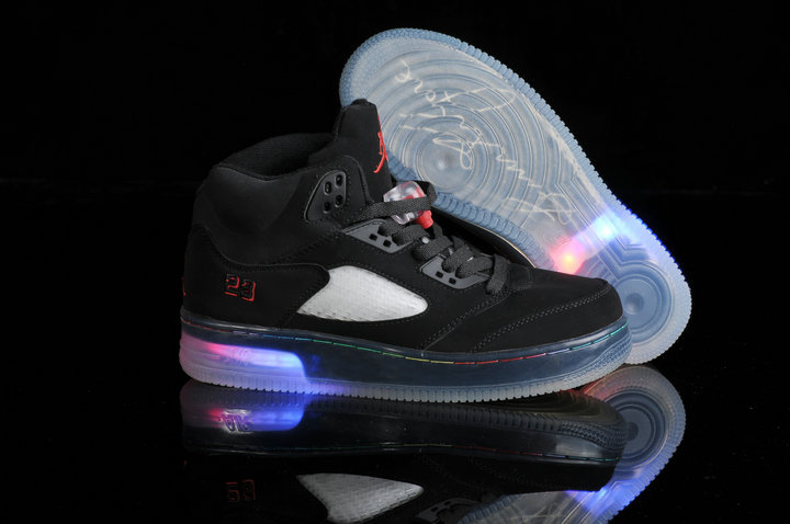 Special Jordan 5 Shine Sole All Black Shoes