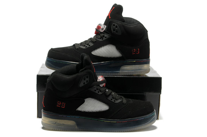 Special Jordan 5 Shine Sole All Black Shoes - Click Image to Close